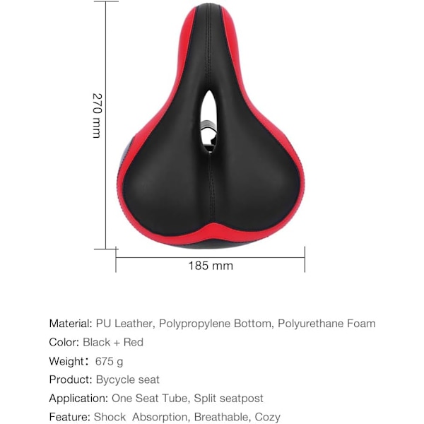 Sadel med Memory Foam-vaddering för Universal Fit-cyklar, Ergonomiskt Designad med Halkfritt och Slitstarkt Överdrag för Säkra och Bekväma Turer