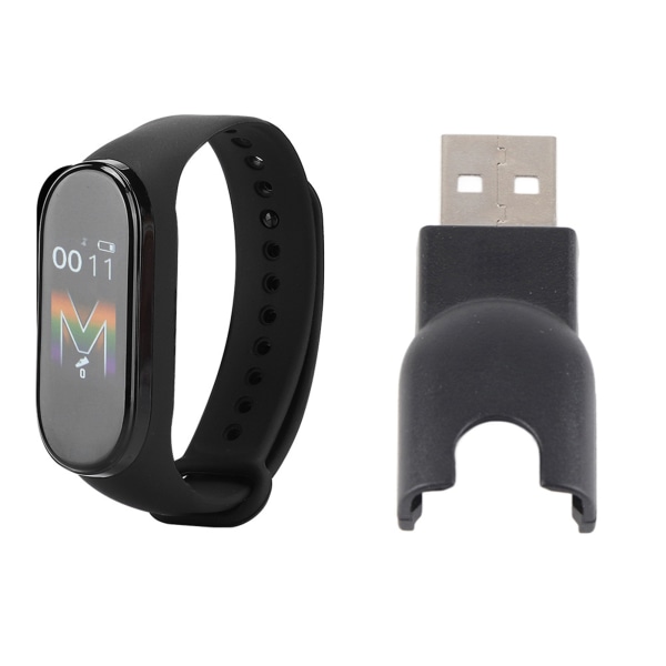 M5 Vandtæt Smart Armbånd Touch Screen Skridttælling Sports Band Ur Sort
