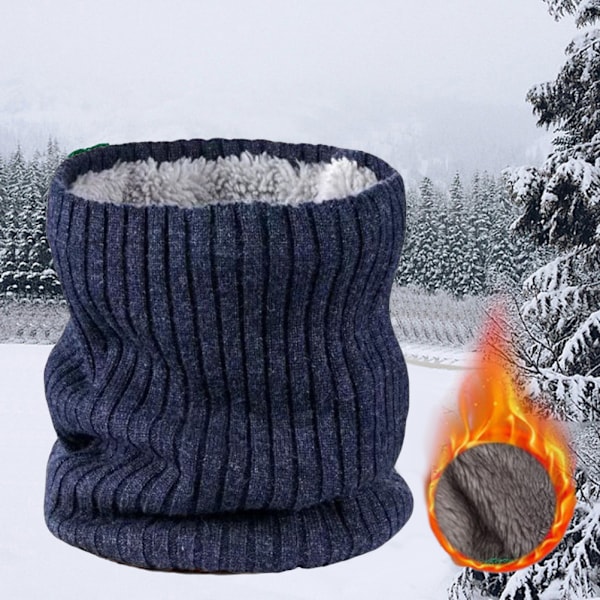 2 stk. Vinter Halsvarmer Strikket Hals Gaiter Tyk Vindtæt Termisk Halstørklæde Ansigtsmaske til Mænd Kvinder