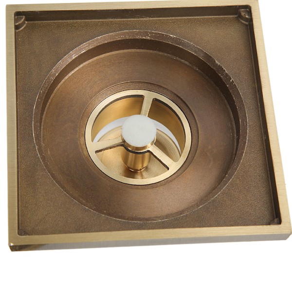 10 x 10 cm massiv mässing guld duschavlopp golvavlopp avlopp avlopp badrum kök balkong