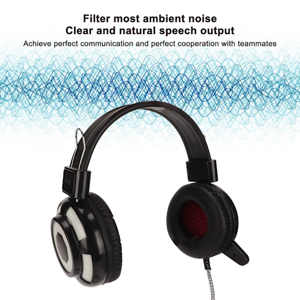 Spelheadset med dubbla 3,5 mm och USB-gränssnitt, justerbar volym, stereohörlurar för PC-spel för PS4 PC Laptop