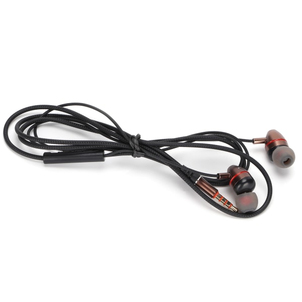 Trådbundna öronsnäckor med mikrofon, metall, tung bas, trådbundna in-ear-hörlurar för smartphones, bärbara datorer, MP3-spelare
