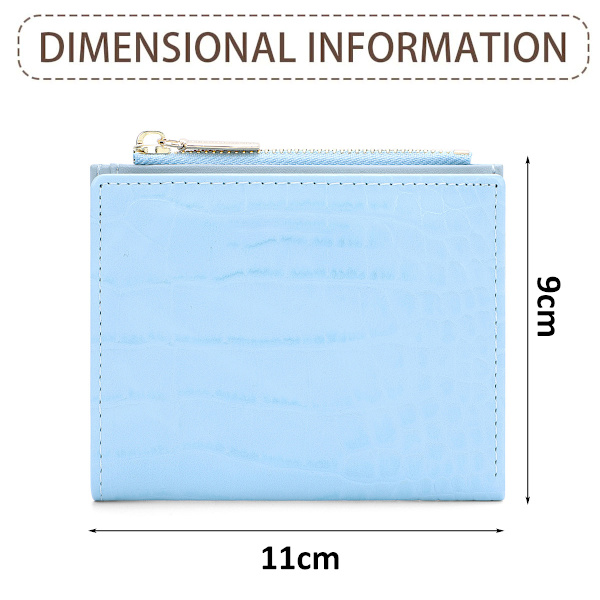 Ultra Slim Small Läder Dam Plånbok Tiny Thin Bifold Fickor Dam Handväska,11cm*9cm*2cm