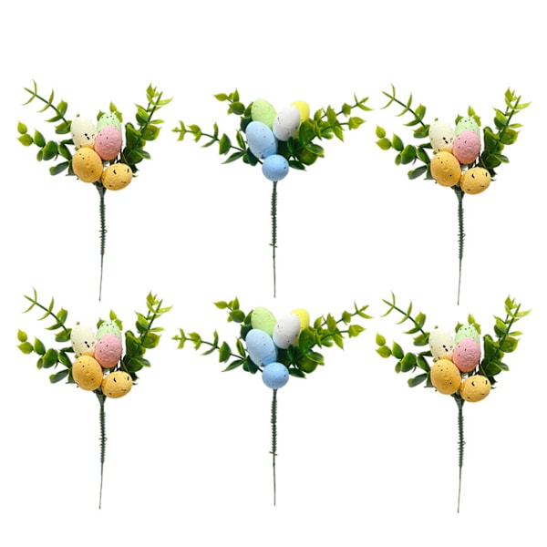 Miljövänliga påskdekorationer, färgglada äggbärsstjälkar, återanvändbara för konstnärliga påskdekorationer, inspirerar till DIY-heminredning, vårblomsterarrangemang