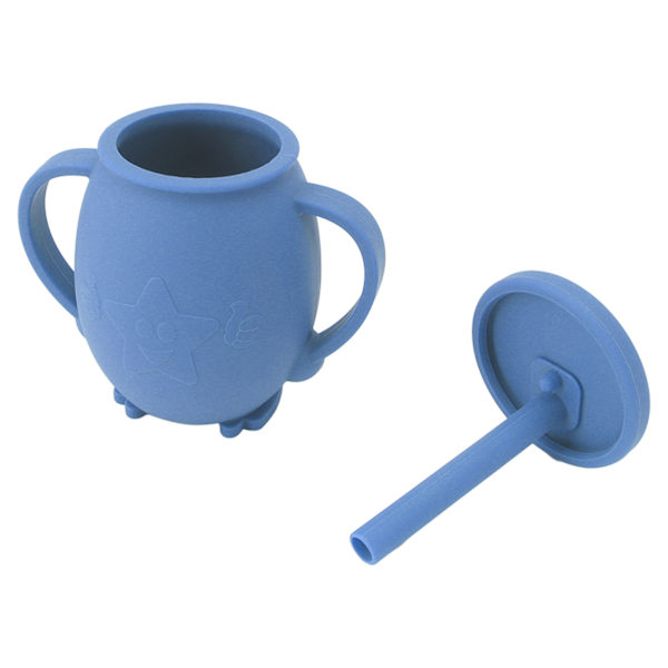230ml Silikon Treningskopper for Småbarn med Sugerør Lokk Sklisikre Håndtak Spillsikre Treningskopp for Baby Småbarn