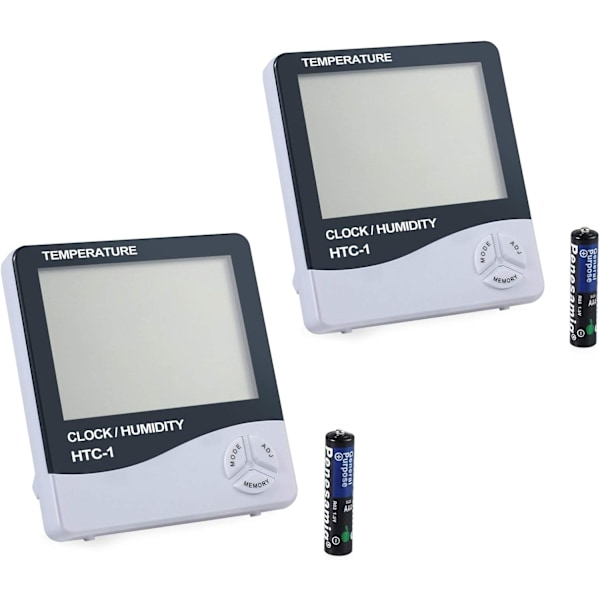 Temperaturkontroll nära till hands, inomhustermometer hygrometer för hemmakontor, tydlig och exakt avläsning & enkel installation, 2-pack