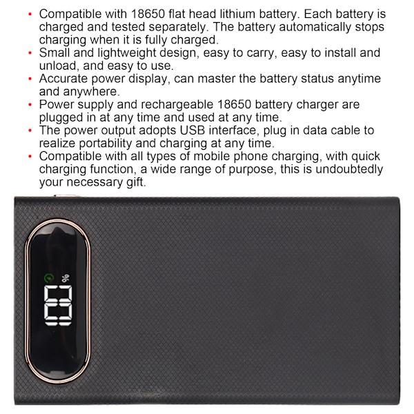 L12 22.5W 12x18650 Hitsausvapaa Akun Säilytyslaatikko LCD-näyttö Kannettava DIY Power Bank
