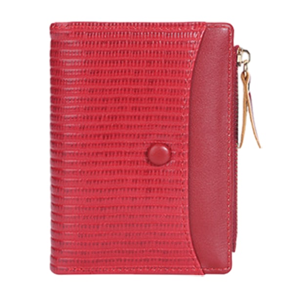 PU Läder Dam Plånbok Bifold Multi Card Case Plånbok med Dragkedja Fick
