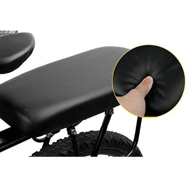 Cykelsits med ryggstöd, pakethållare för mountainbike, ergonomisk design, mjukt överdrag bred dyna, universell passform för bekväm barnsadels, njut
