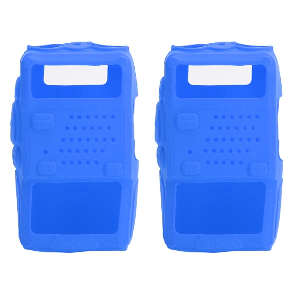 2 stk. Mini Walkie Talkie Silikone Beskyttende Blød Cover TwoWay Radio Beskytter til Baofeng UV5R (Blå)