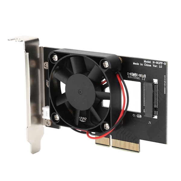 Adapterkort PCIE X4 NVMe M.2 NGFF 2280 SSD med køleventilator til PClE X4 konvertering
