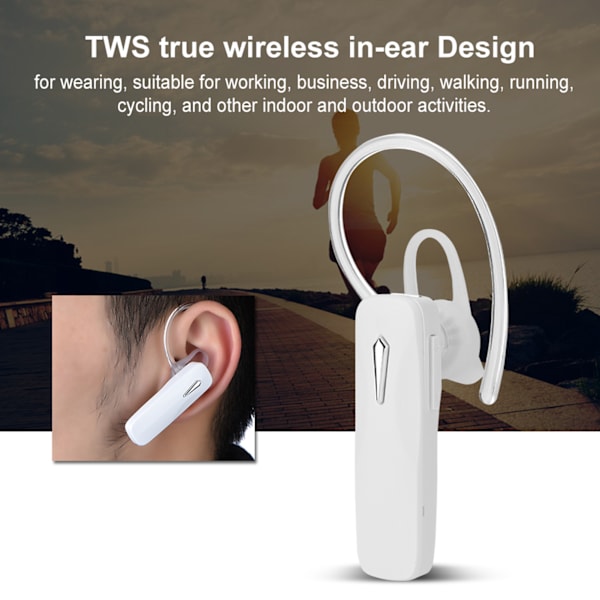 Kannettava liiketoiminta TWS Bluetooth True Wireless EAr Hook in Ear -kuuloke, valkoinen