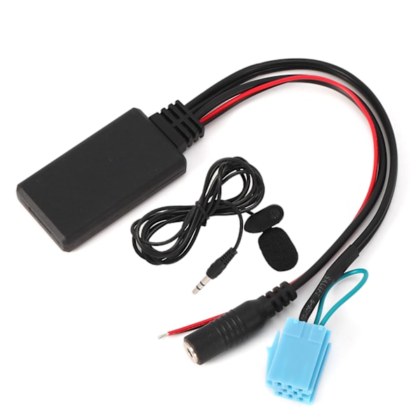 8-polet Bluetooth AUX-indgangskabeladapter med mikrofon til håndfri opkald, passer til Smart Fortwo 450