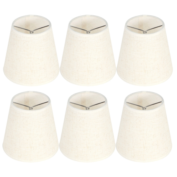 6 st nordiska enkla tyglampskärmar konstdekor ljusskärm lampskärmar för E14 vägglampa ljuskrona