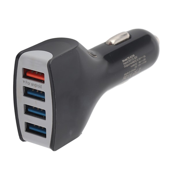 QC 3.0 Snabbladdare Billaddare 4 Port USB Multifunktionell Billaddare för Telefon