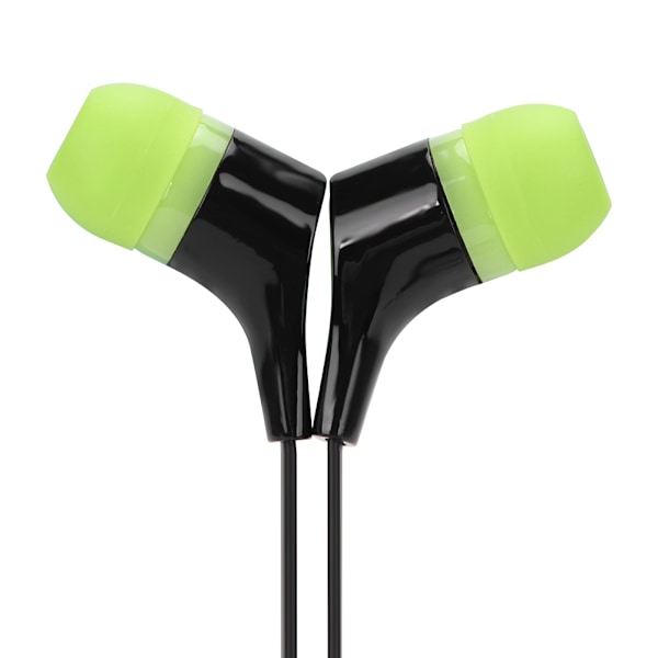 Nya bas in-ear trådbundna hörlurar universella 3,5 mm headset hörlurar för Android-telefon (svart grön)