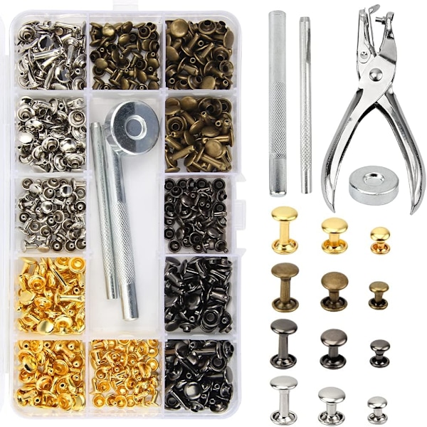 Elegant Metallknapp Rund Snabbnit, Perfekt För Läderhantverksdekoration, DIY-Verktyg Och Skåpsknopp Lådhandtagsapplikationer, I Guld, Silver,