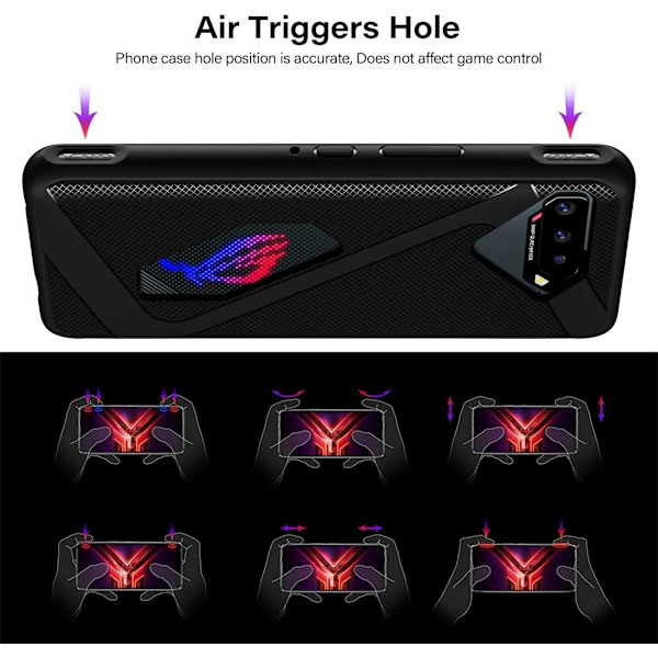 Gaming Phone Case för ASUS ROG Phone 5 Värmeavledningsskydd Silikon och TPU-skydd Unik Formfodral för Män och Kvinnor Ultra Slim Thin Cover Scrath