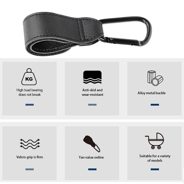 Barnevognkroker for å henge vesker og handle - Universelle barnevognklips for vesker - 2-pakning