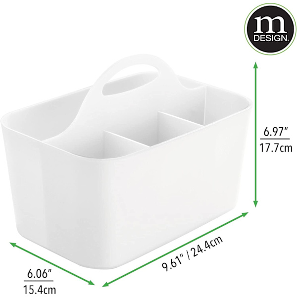 Skrivbordsarrangör - förvaringsutrymme för hantverksmaterial och sytillbehör för knappar, saxar, färger etc. - bärbar pennhållare med 4 plastfack -
