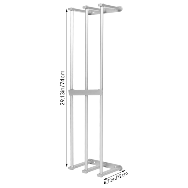 Badrumshanddukshållare för väggmontering, 3 stänger, aluminiumlegering, rullad handdukshållare för rullade handdukar, silver