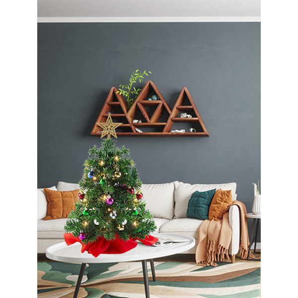 Mini Julgran, LED-belyst Julgran, Metallstativ Hjälper Trädet Att Stå Rakt
