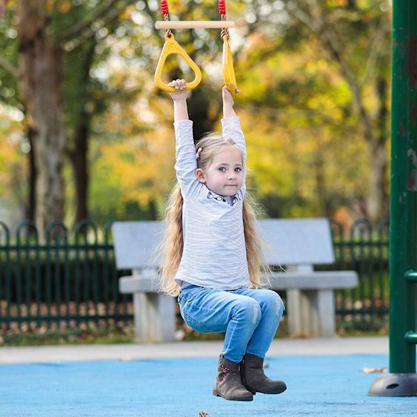 Gymnastikringar, material av industriell styrka för Ninja Warrior-tillbehör, gungstång med automatiska karbinhakar för inomhuslekplats