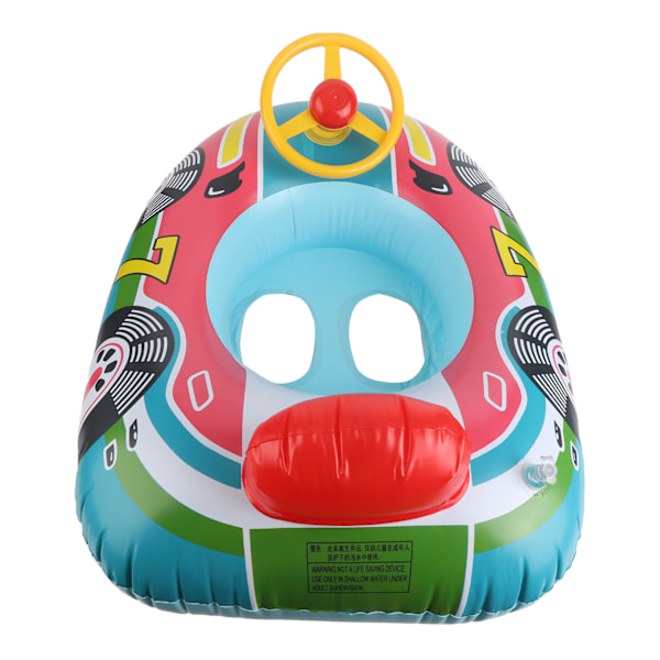Unik Flygplansdesign Babybadring, Justerbart Solskydd Uppblåsbar Poolleksak för Sommarlekar, Portabel Hopfällbar Badring för Småbarn