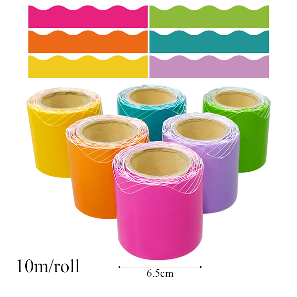 Klassrumsinredning med vågiga kanter, färgglad dekoration & praktiska klassrumsmaterial för engagerande och inbjudande lärmiljöer (6-pack)