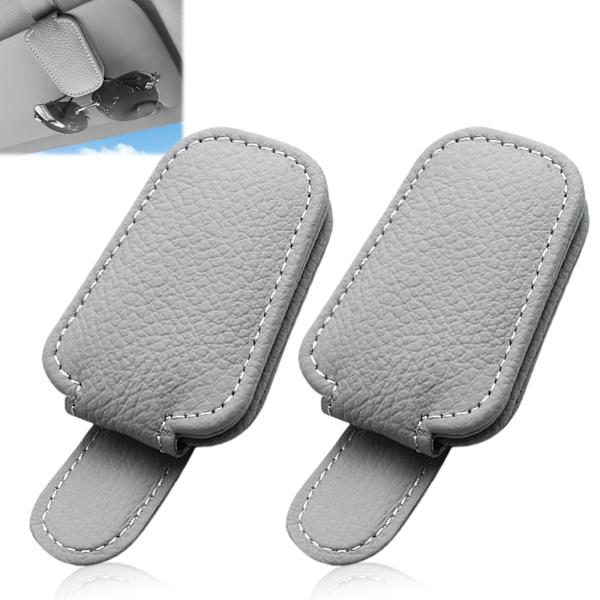 Zulbceo 2-pack solglasögonklämma för bil, solskyddsglasögonhållare klämma arrangör glasögonfäste med kortklämma för bilens inre solskydd och olika