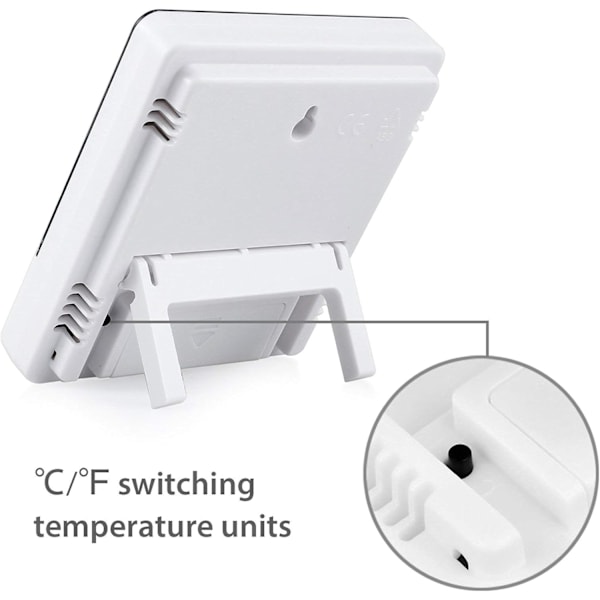 Temperaturkontroll nära till hands, inomhustermometer hygrometer för hemmakontor, tydlig och exakt avläsning & enkel installation, 2-pack