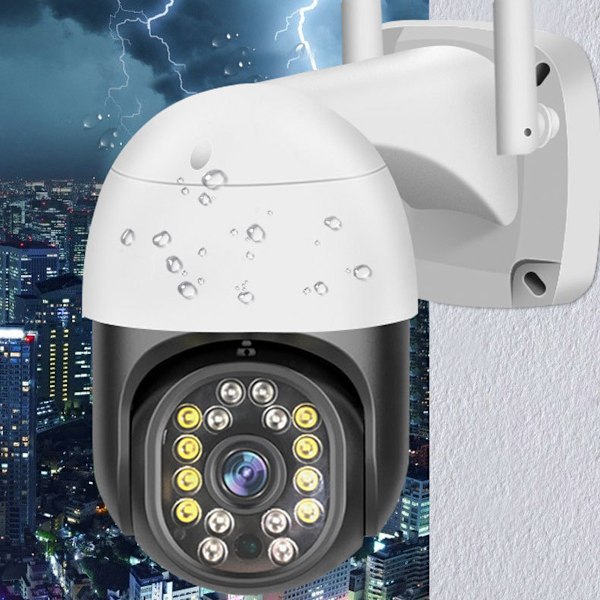 High-Tech Guardian, WiFi Pan/Tilt Säkerhetskamera för Oöverträffad Övervakning, Realtidsvarningar för Omedelbar Notifikation, Färg Night Vision för
