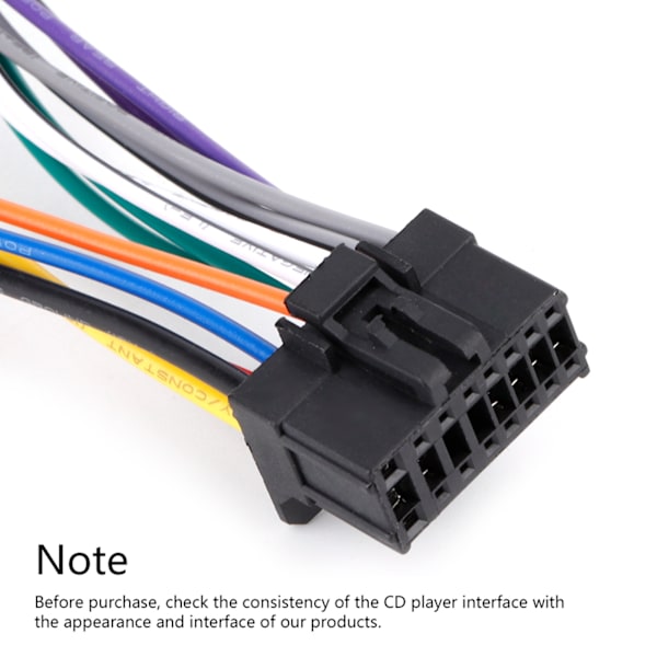 Bilstereo-kabel 16-polet port til Mini Iso 8-polet stik ledningsføring passer til Pioneer 2003-på