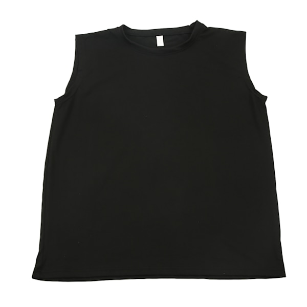 Mænds træning tank top ærmeløs ren farve muskel skjorter til bodybuilding fitnesscenter træning sort 3XL