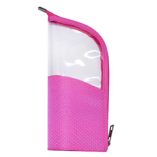Dam Handhållen Halvrund Transparent Sminkväska Sminkborste Organizer Väska Bright red