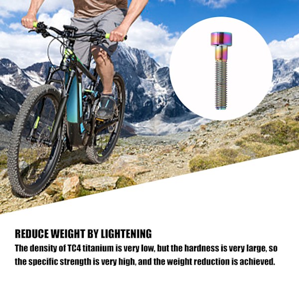 RISK Headset Stem Top Cap Fixing Bolt M6x30mm Column Head Bike Stem Bolt Screw Titanium Alloy til cykelreparation Blændende