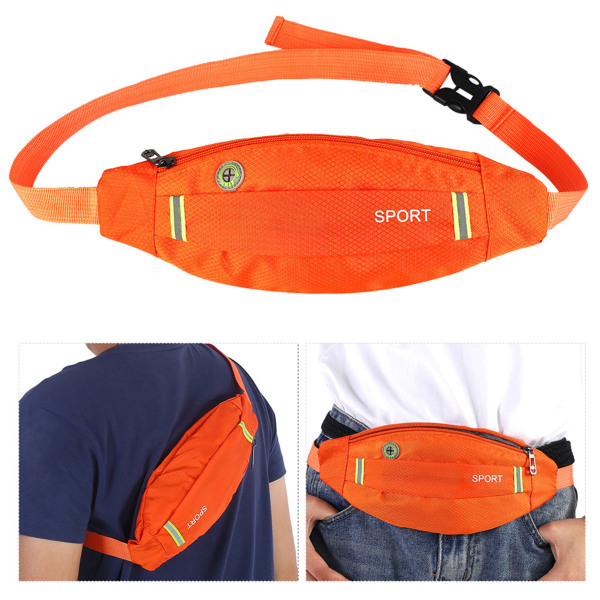 Män Kvinnor Utomhus Sport Löpning Cykling Gym Midjeväska Nylon Pack Orange