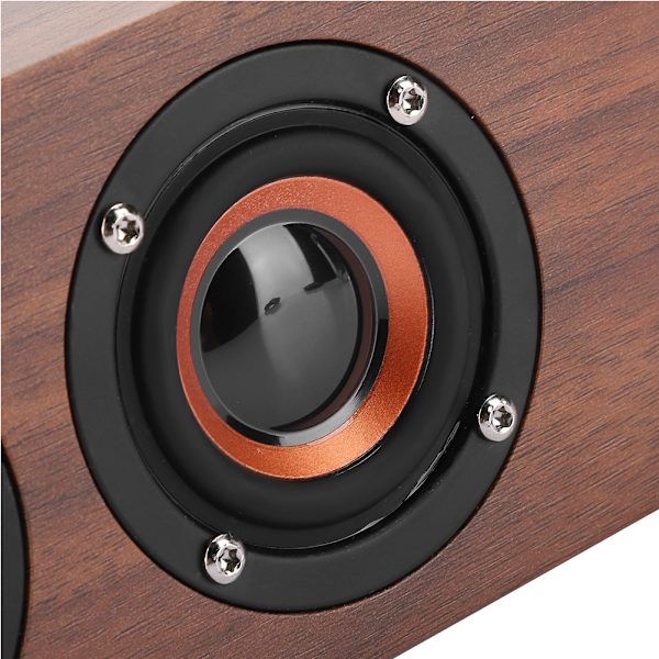 W8C Högkvalitativ Bluetooth-högtalare i massivt trä med LED-klockdisplay och FM-funktioner