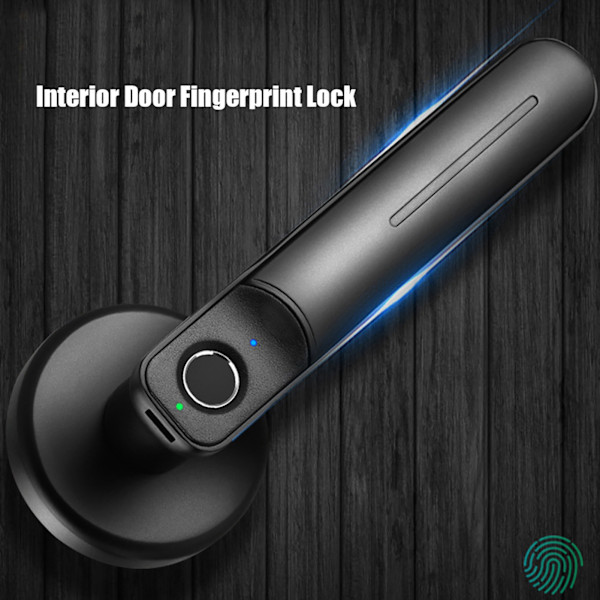 Nyckellöst Smart Lås, Tyst Dörrlås Med Nödnyckelupplåsning Och USB-Laddningsport, Smart Fingeravtryckslås För Trädörrar, Hus,