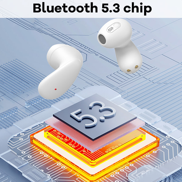 True Wireless Hörlurar, Bluetooth 5.3, Ergonomisk Design, Lång Batteritid, Brusreducering, Touchkontroll, Din Idealiska Följeslagare för Musik och Samtal