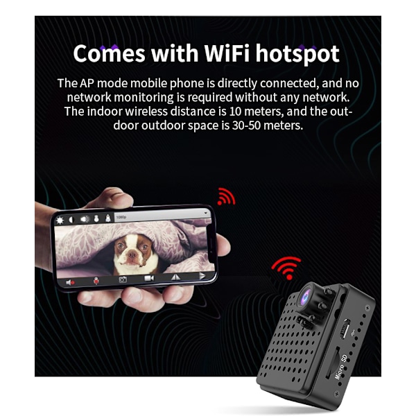4K Rum Hem Säkerhetskamera, Mini Trådlös Smart Inomhuskamera, Stöder Endast 2.4GHz WIFI, 150° Vidvinkel, Smart AI Rörelsedetektering, 4K Rum Hem