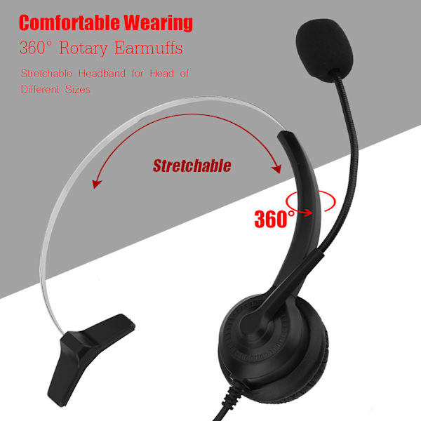 USB trådlöst headset för callcenter med brusreducering och mute-funktion