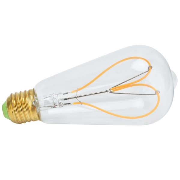 Ljuskälla Kärlek Persika Hjärtformad Transparent LED Filament Lampa Glödlampa 110V E27 Lampfäste 4W Varm Ljus