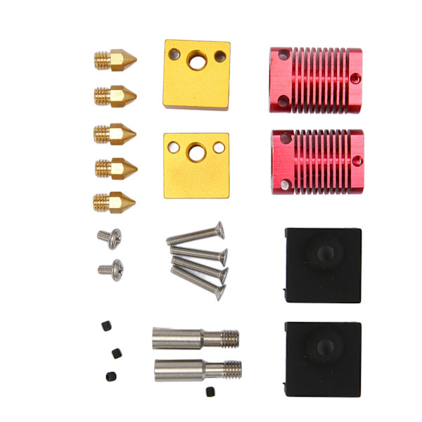 2 Set Hot End Extruder Munstycke Kit Hög Noggrannhet Anodiserad Frostad 3D-skrivare Extruder Hotend Kit för Ender 3 Ersättning