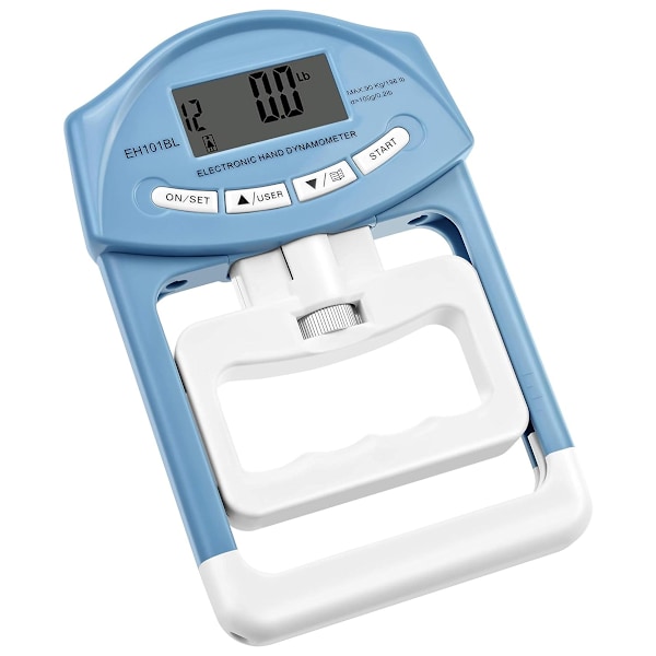Digital handdynamometer för sport och fitness, greppstyrkemätning med minnesfunktion, automatisk avstängning för energieffektivitet (90 kg max, 0,1 kg