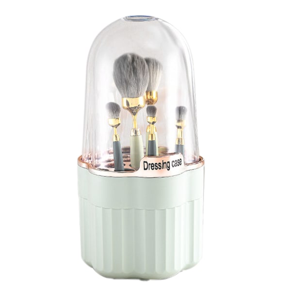 Makeup Brush Holder Organizer with Lid, Rotating Dustproof Make Up Brushes Container