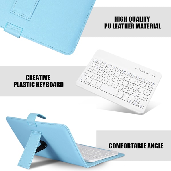 Universal trådløs Bluetooth-tastatur Flip Case Cover med stativ til iOS/Android-telefoner