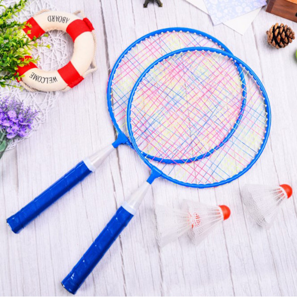 Muscle Power Badmintonracketar med ram, kolfiberskaft med hög repulsion, racketset för utomhussporter, lättviktsdesign för barnstorlek nybörjare