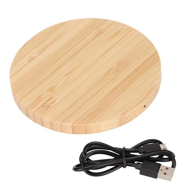Trådlös laddare 10W Effekt 8MM Överföring 5V 1A 9V 1.1A Utmatning 5V 2A Ingång Snabb Bambu Laddningsstation för Hemmet