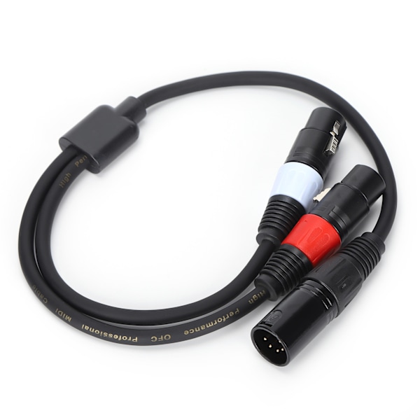 JORIND 5-polet XLR han til dobbelt 3-polet XLR hun kabel 1,6 fod Y-splitter lydkabel